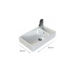 Turkuaz 50x30 cm Sharp Etajerli Lavabo