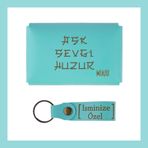 Turkuaz, Aşk Sevgi Huzur Yazılı İsme Özel, Cüzdan Ve Anahtarlık Set, Sevgiliye Hediyelik Sürpriz, Günlük Kullanıma Uygun Set, Bozuk Para Çantası, Nakit ve Kredi Kartı Tutucu