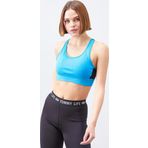 Turkuaz Çapraz Sırt Detaylı Slim Fit U Yaka Pedli Kadın Spor Büstiyer - 97121