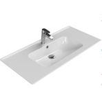 Turkuaz Cerastyle Blue Etajer Uyumlu Damlalıklı Lavabo 100X47 Cm