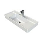 Turkuaz Cerastyle Sharp Etajer Uyumlu Damlalıklı Lavabo 85X38 Cm