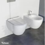 Turkuaz City Kanalsız Beyaz Asma Klozet Set002008, Turkuaz City Bella Yavaş Kapak