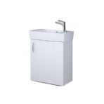 Turkuaz City Lavabo 25*50cm (SAĞ) ve Minica Banyo Dolabı-BEYAZ