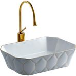 Turkuaz E-8141 Tezgah Üstü Lavabo Altın E-8141
