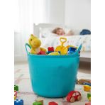 Turkuaz Esnek Plastik Kova – 20 Litre, Kurban Kovası, Esneyebilen Oyuncak Ve Çamaşır Sepeti