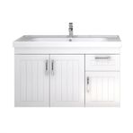 Turkuaz Frame Etajerli Lavabo 100*45 cm ve Lotus 100 Banyo Dolabı