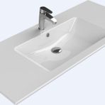 Turkuaz İbiza Etajerli Lavabo 121X51 Cm (Tek Hazneli) Beyaz