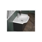 Turkuaz Klasik Etajerli Dolap Üstü Beyaz Banyo Lavabosu 65X48