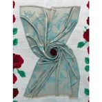 Turkuaz Lalezar Desen Kadın Şal - 80 x 200 cm