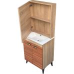 Turkuaz Lavabolu 65 cm Banyo Dolabı Takımı - Ahşap