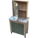 Turkuaz Lavabolu Banyo Dolabı Takımı - Yeşil