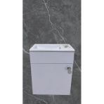 Turkuaz Mini Küçük Banyo, Tuvalet, Karavan Lavabo 24*42 cm (Banyo Dolabı Dahil)