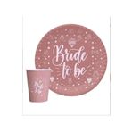 turkuaz parti 8'Lİ ROSE GOLD BRİDE TO BE TABAK BARDAK SETİ