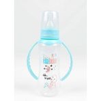 Turkuaz Renkli 250ML Kulplu Bebek Biberonu, Sağlıklı ve Güvenli Kullanım - Ahşap - Ceviz