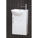 Turkuaz Seramik Cerastyle Küçük Mini Köşe Lavabo 28 x 45 CM Ve Banyo Dolabı