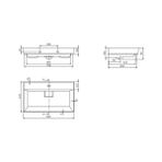 Turkuaz Seramik Cerastyle Sharp 80 cm Etajerli Lavabo