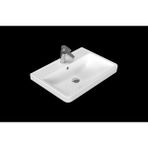 Turkuaz Seramik Turkuaz Cerastyle Luna 65*46 cm Etajerli Damlalıklı Lavabo - Beyaz