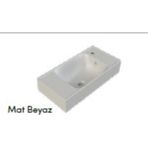 Turkuaz Sharp Etajerli Lavabo 60X30 Cm (Sağdan Batarya Delikli) Mat Beyaz