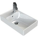 Turkuaz Sharp Etajerli Lavabo 60X30 Cm (Soldan Batarya Delikli) Beyaz
