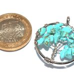 Turkuaz Taşi Hayat Ağaci Kolye Ucu