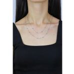 Turkuaz Taşlı 92 cm Rodyumlu Gümüş Kolye 7258