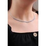 Turkuaz Taşlı Gümüş Choker Kolye 6575