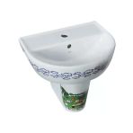 Turkuaz Yumurcak Banyo Lavabo Yarım Ayak 35X45 Cm