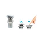 Turkuaz Yuvarlak Aç / Kapa Lavabo Süzgeci Krom Kaplamalı 11 Cm