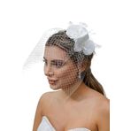 Turkuaz(147) Gelin Saç Aksesuarı/Nikah Düğün Tüllü Çiçekli Beyaz Saç Aksesuarı Beyaz Tek Ebat