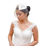Turkuaz(235) Gelin Kep, Vualet, Şapka, Nikah Ve Dış Çekim Şapka Beyaz