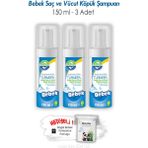 Turmepa Bebek Saç ve Vücut Köpük Şampuanı 150 ml 3 Adet ve Rosıe - 1 - 5 Yaş - Beyaz