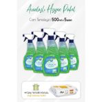 Turmepa Cam Temizleyici 5x500 ml +100'lü Mopa Uyumlu Yüzey Temizlik Havlusu