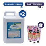 Turmepa Sıvı Çamaşır Deterjanı 5 lt x 2, El Kremleri Hediye