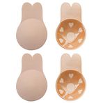 TURMIN Straplez Yapışkanlı Sütyen, Push Up Bra Backless Görünmez Sütyen Kendinden Yapışkanlı Silikon Nipel Kapak Kadınlar için Balo Önlükleri, Gelinlik, 2 Çift