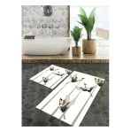 Turna Kuşu Desenli Banyo Paspası, Kuş Desenli Paspas, Kaymaz Taban, Dekoratif Paspas, Leke Tutmaz