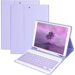 Turotto Apple Ipad Air 11 / Air 4/5 10.9 / Pro 11 (2018-2022) Bluetooth Klavyeli Kalem Bölmeli Manyetik Standlı Tablet Kılıfı Lila