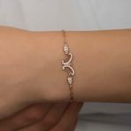 Turtcest 925 Ayar Gümüş Rose Kelebek Kadın Bileklik