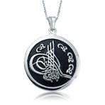 Turtcest 925 Ayar Gümüş Yuvarlak Tuğralı Kadın Gümüş Kolye