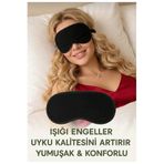 TURTİKA Premium Işık Geçirmez Uyku Bandı - Gece Göz Maskesi Yumuşak Dokulu Ergonomik Uyku Gözlüğü