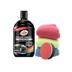 Turtle Wax Renkli Cila Siyah 500 Ml + 3 Adet Mikrofiber Bez + Cila Süngeri