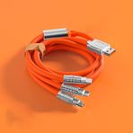 Turuncu 100/120w 3 In 1 Şarj Kablosu 120cm Mikro Usb/tip-c Çoklu Usb Cep Telefonu Şarj Kabloları Xiaomi Huawei Samsung İçin Turuncu