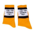 Turuncu Are You Kıddıng Me Tasarım Unisex Soket Çorap 36-42