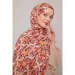 Turuncu Batik Desen Pamuk Şal