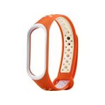 Turuncu Beyaz Xiaomi Mi Band 3 Icin Delikli Silikon Kordon