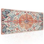 Turuncu Camgöbeği Boho Oyun Mouse Pad XL Halı Bohem Retro Genişletilmiş Büyük Masa Matı Büyük Mousepad Kaymaz Kauçuk Taban Dikişli Kenar Uzun Masa Pedi, Masaüstü Ofis PC Oyuncuları için, 31,5 x 11,8