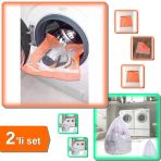 Turuncu Fermuarlı Hassas Çamaşır Ayakkabı Yıkama Filesi + Çamaşır Yıkama Filesi - 2Li Set V9g8a7
