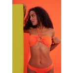 Turuncu Fitilli Straplez Tek Üst Bikini