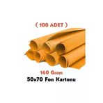 Turuncu Fon Kartonu 50X70 cm 100'LÜ Paket 160 gr Renkli Fon Kartonu