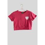 Turuncu Gardrop 4-14 Yaş Benetton Kalp Baskı Kız Çocuk T-Shirt Fuşya - 6 - 7 Yaş