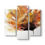 Turuncu Gelincik Tablosu 96 x 90-3 Parçalı